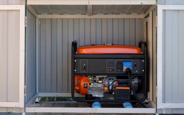 A covered portable generator