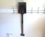 lawn tool stored in garage