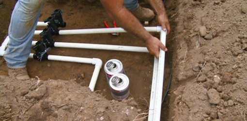 Gluing PVC pipes together for irrigation system