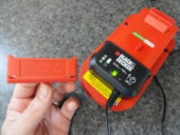 Cordless rechargeable tool battery charger