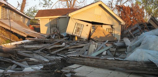 House destroyed by storm