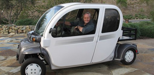 Danny Lipford driving an all electric car