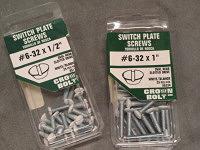 Packages of face plate screws