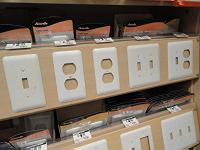 Store display of switch and receptacle face plates covers