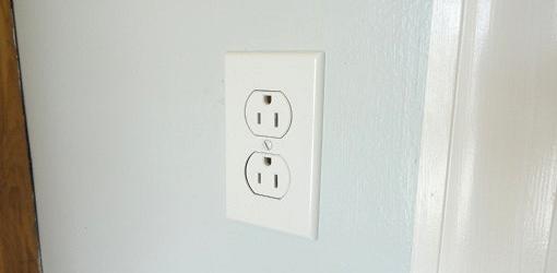 Completed electrical wall outlet