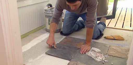 Lay Tile Over An Existing Vinyl Floor, Ceramic Tile Over Vinyl Flooring On Concrete