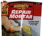 Label on bag of QUIKRETE® Zip & Mix Repair Mortar