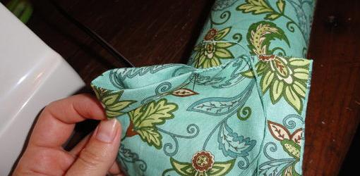 Hand sewing fabric tube shut