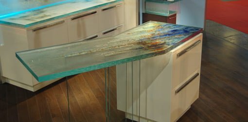 Solid glass countertops from Renaissance Glass Works
