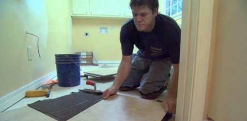 Laying a tile floor
