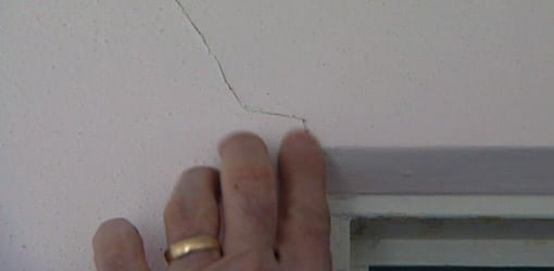 Crack in plaster wall