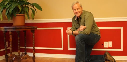 Danny Lipford with faux wainscoting made from stock molding.