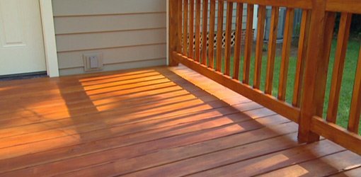 Deck stained with Flood wood stain.