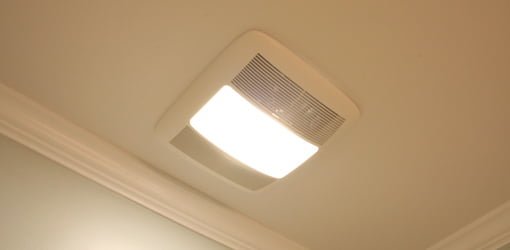 Bathroom exhaust vent fan with light.