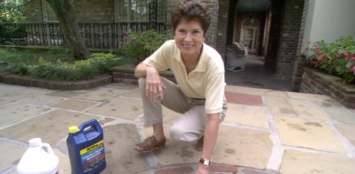 Tricia Craven Worley on stone and brick patio
