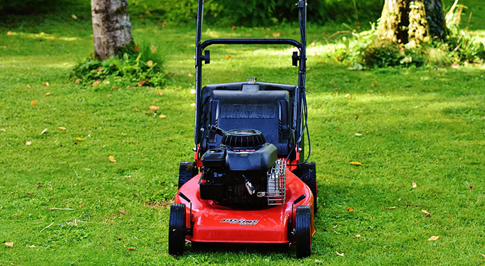 Lawn mower in the fall