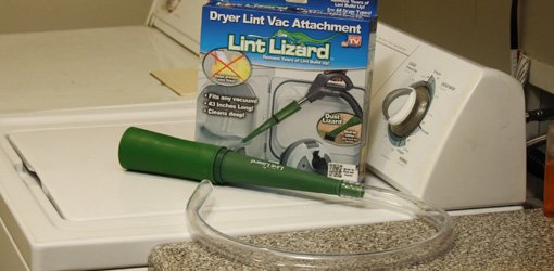 Lint Lizard dryer cleaner on clothes dryer.