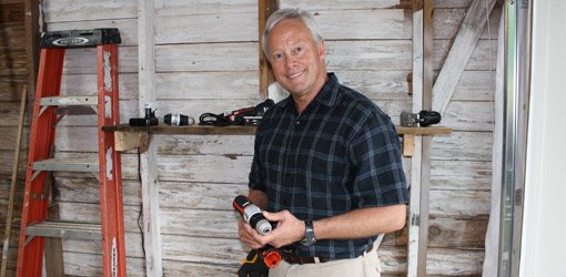 Danny Lipford with tools to tackle DIY home improvement projects.