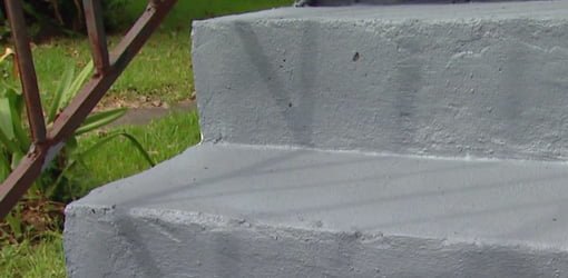 Concrete steps after applying textured concrete coating.