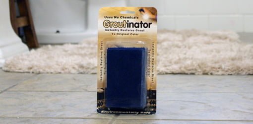 Groutinator abrasive pads for cleaning grout in tile floors.