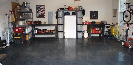 Garage after cleaning and organizing.