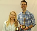 Chelsea Lipford Wolf and Brad Rodgers with Telly Awards.