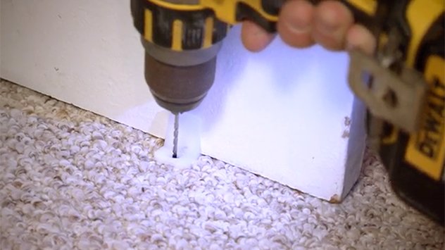 drilling through carpet