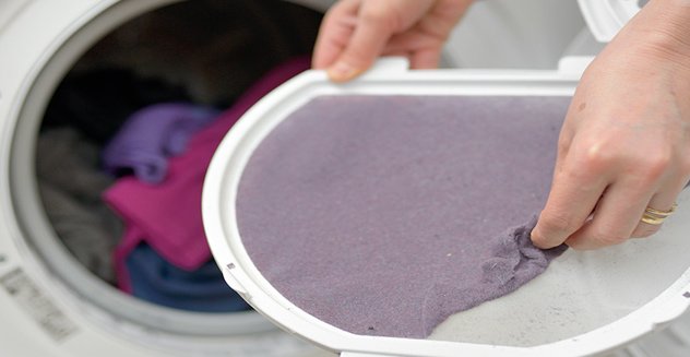 Remove Dryer Lint from Filter After Every Load purple lint on dryer lint filter