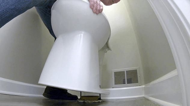 Danny Lipford demonstrates how to easily install a toilet in a bathroom.
