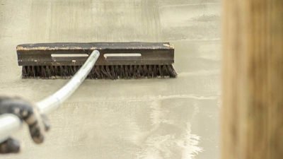 new broom finish concrete