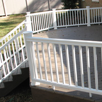 Composite deck railings.