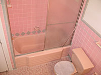 Pink bathroom before