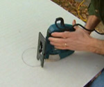 Cutting cement backer board with jigsaw