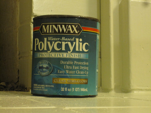 Can of Minwax Polycrylic finish.