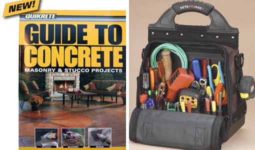 Quikrete Guide to Concrete and Veto Pro Pac Tool Bag from Woodcraft Supply