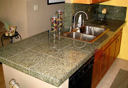 Install A Granite Tile Countertop, How To Put Ceramic Tile On A Kitchen Countertop