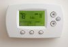 Digital programmable thermostat, seen set to 78 degrees Fahrenheit
