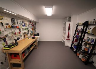 Basement makeover with new drywall