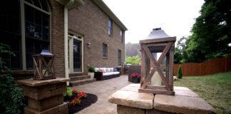 Pavestone paver columns and patio in Tennessee