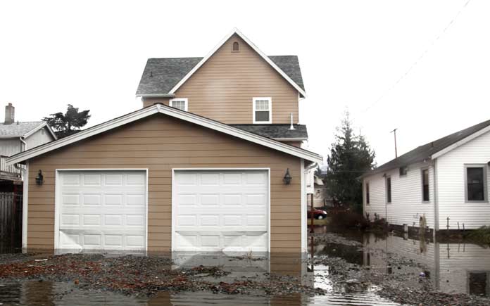 Flood-damaged house