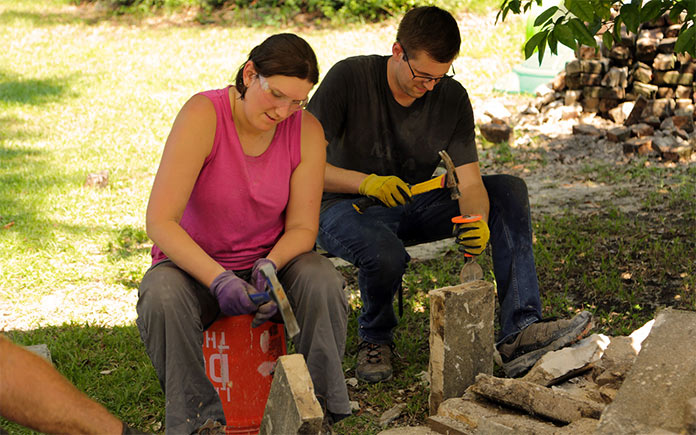Joe and Audra Essig working on their home improvement project