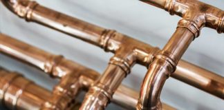 Copper pipes in home's plumbing system