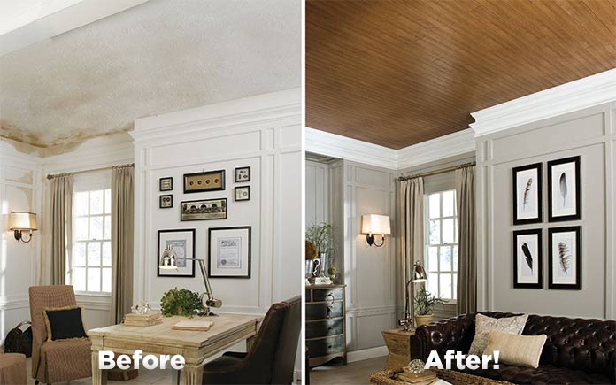 Cover A Popcorn Ceiling With Planks, Can You Cover A Popcorn Ceiling With Drywall