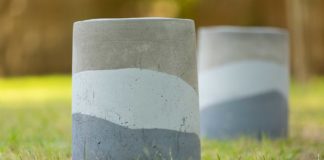 Painted concrete layered stools
