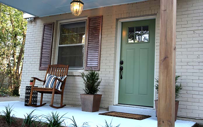 Curb appeal makeover with small front porch