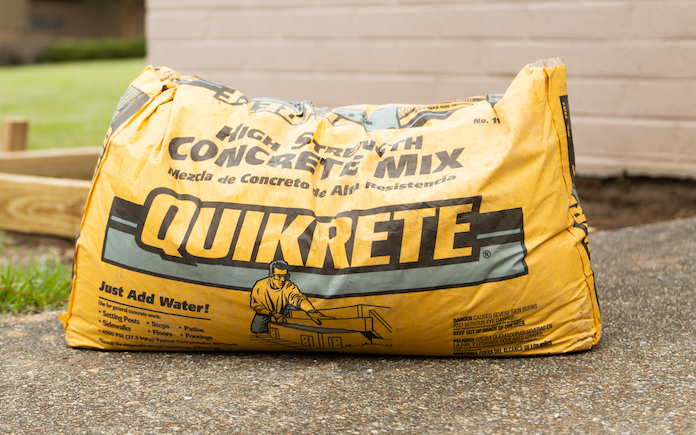 Quikrete Concrete Mix in the Yellow Bag