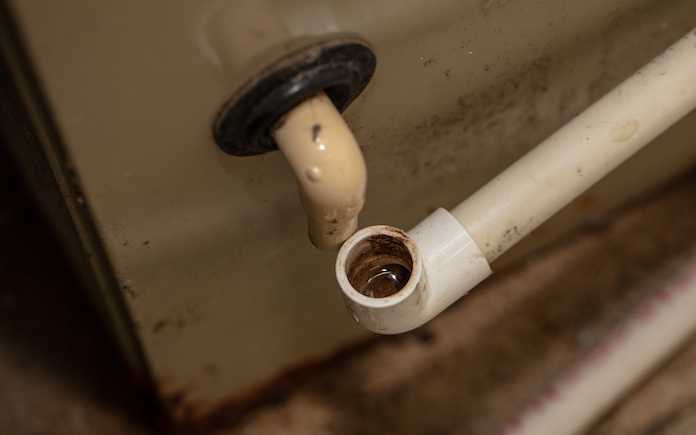 a plugged condensation drain