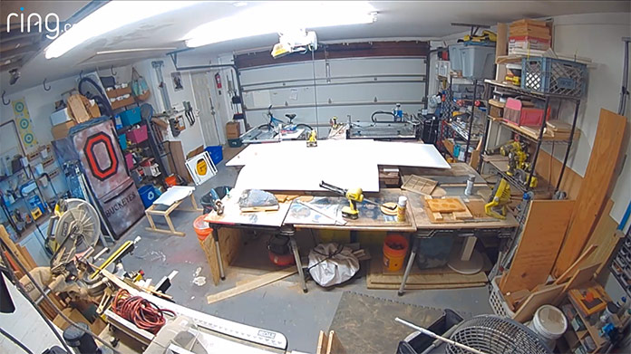 Ring video footage of Sabrina Gordon's garage, before the makeover that included new garage organization systems