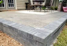 Uncovered concrete patio