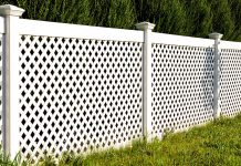 White vinyl fence
